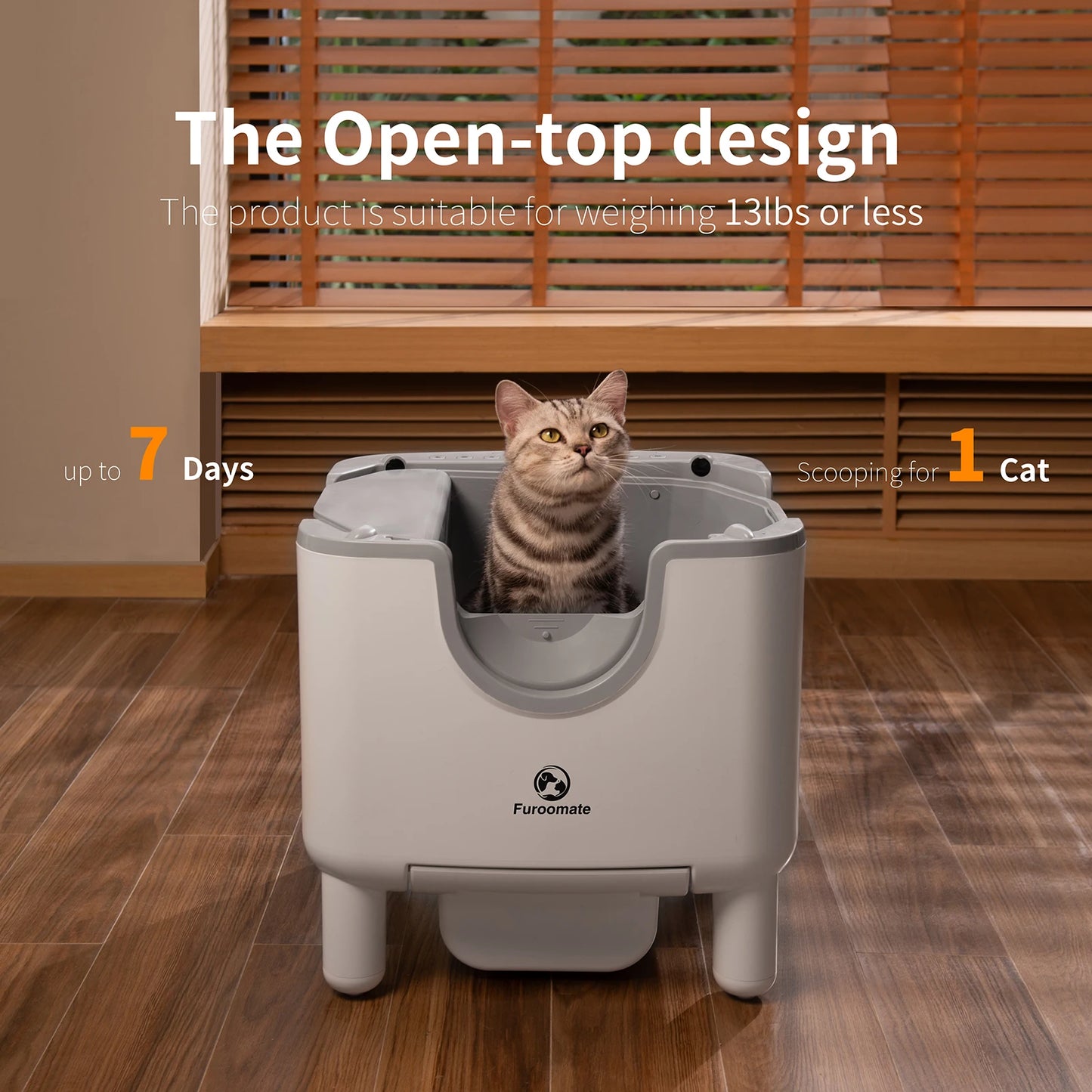 Furoomate F6 Self Cleaning Cat Litter Box Odor Control