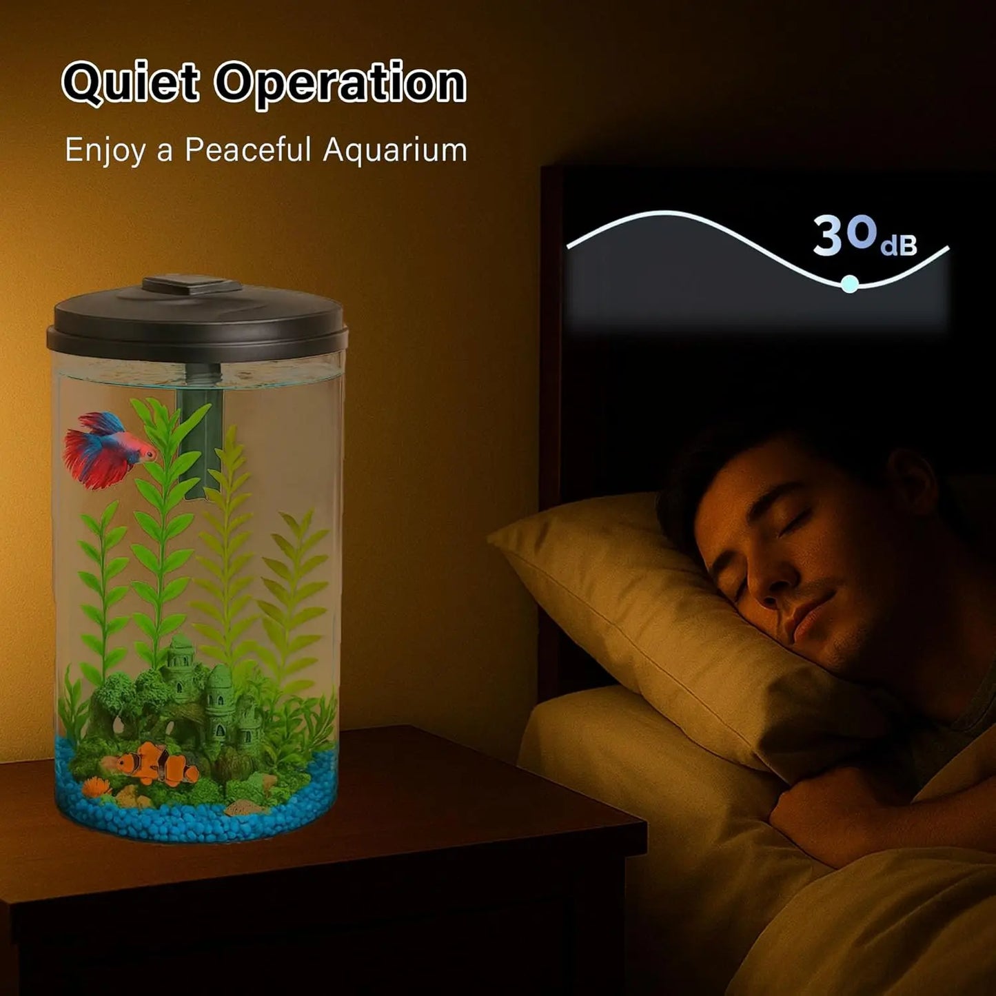 Complete Aquarium Kit With LED Lighting And Power Filter