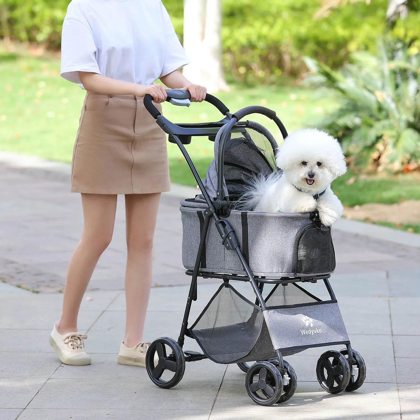 3 in 1 Pet Stroller With Removable Carrier All Terrain For Dogs And Cats