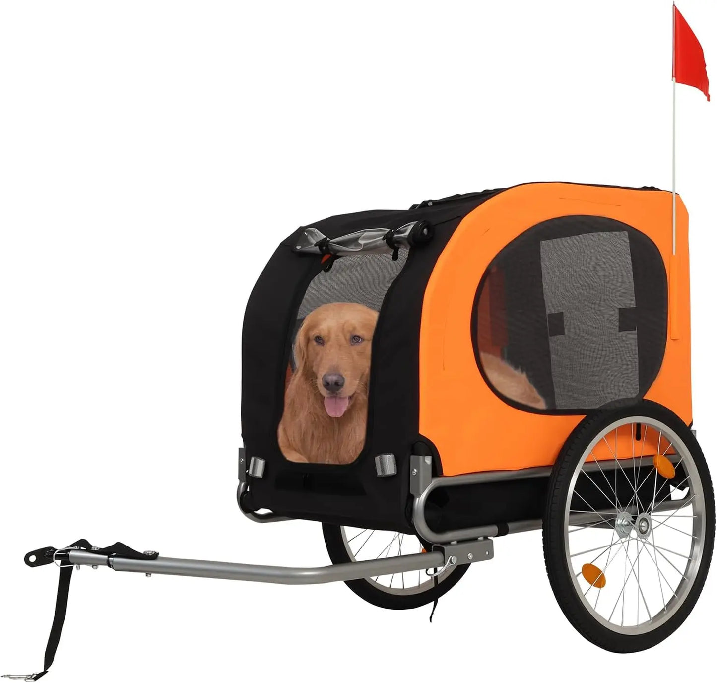 HiMISS Steel Dog Bike Trailer With Universal Coupler Pet Carrier