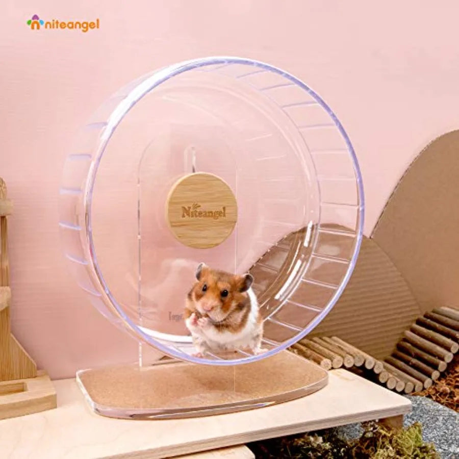 Super-Silent Hamster Exercise Wheels - Quiet Spinner Hamster Running Wheels with Adjustable Stand for Hamsters Gerbils Mice Or