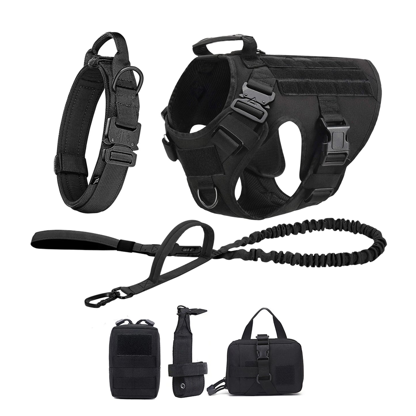 PETRAVEL Tactical Dog Harness With MOLLE Pouches For Training And Walking