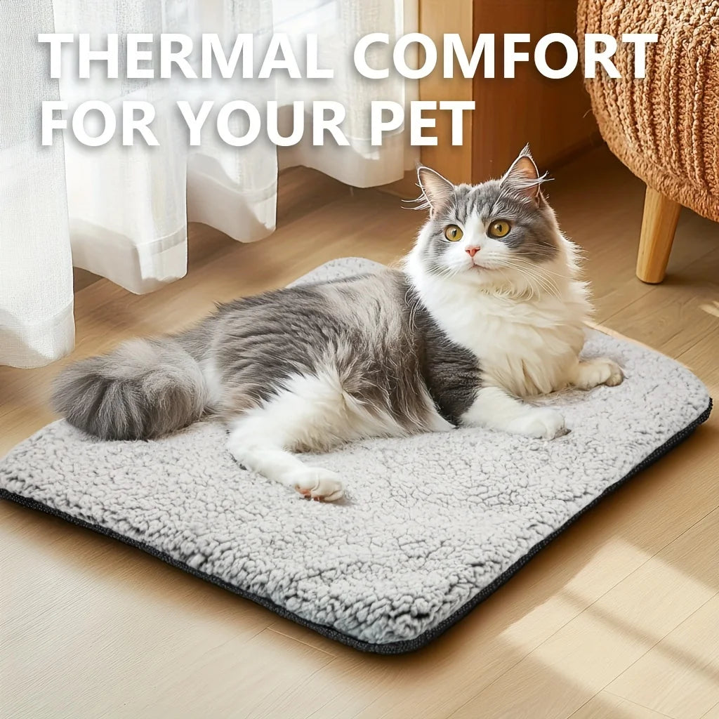 Self Heating Pet Pad Blanket With Thermal Core For Cats And Dogs Washable