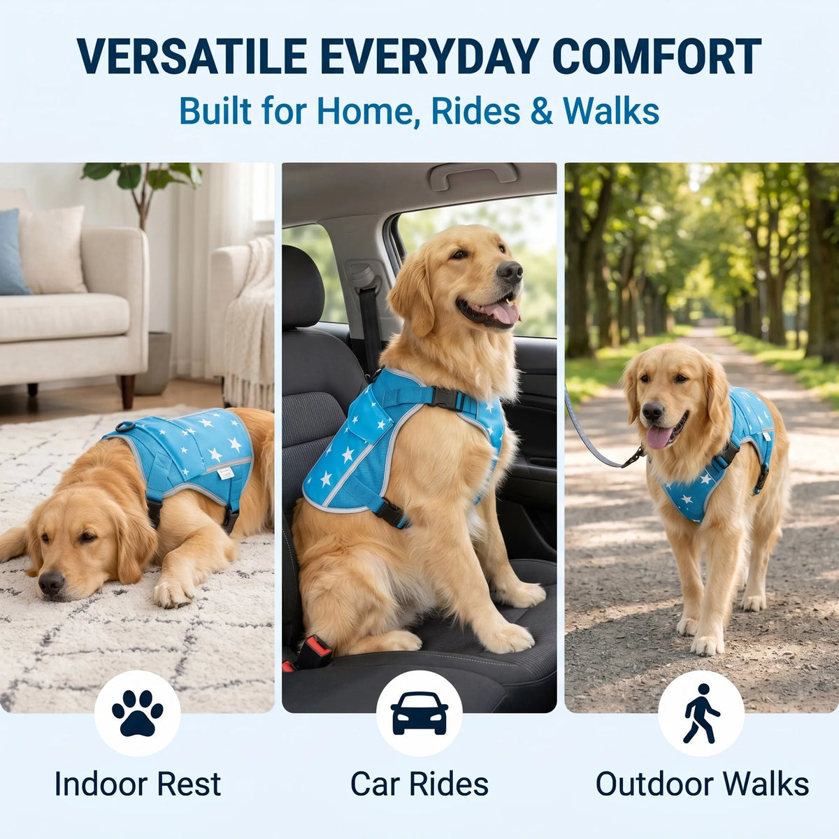 Dog Cooling Vest Harness Jacket For Summer Outdoor Walks