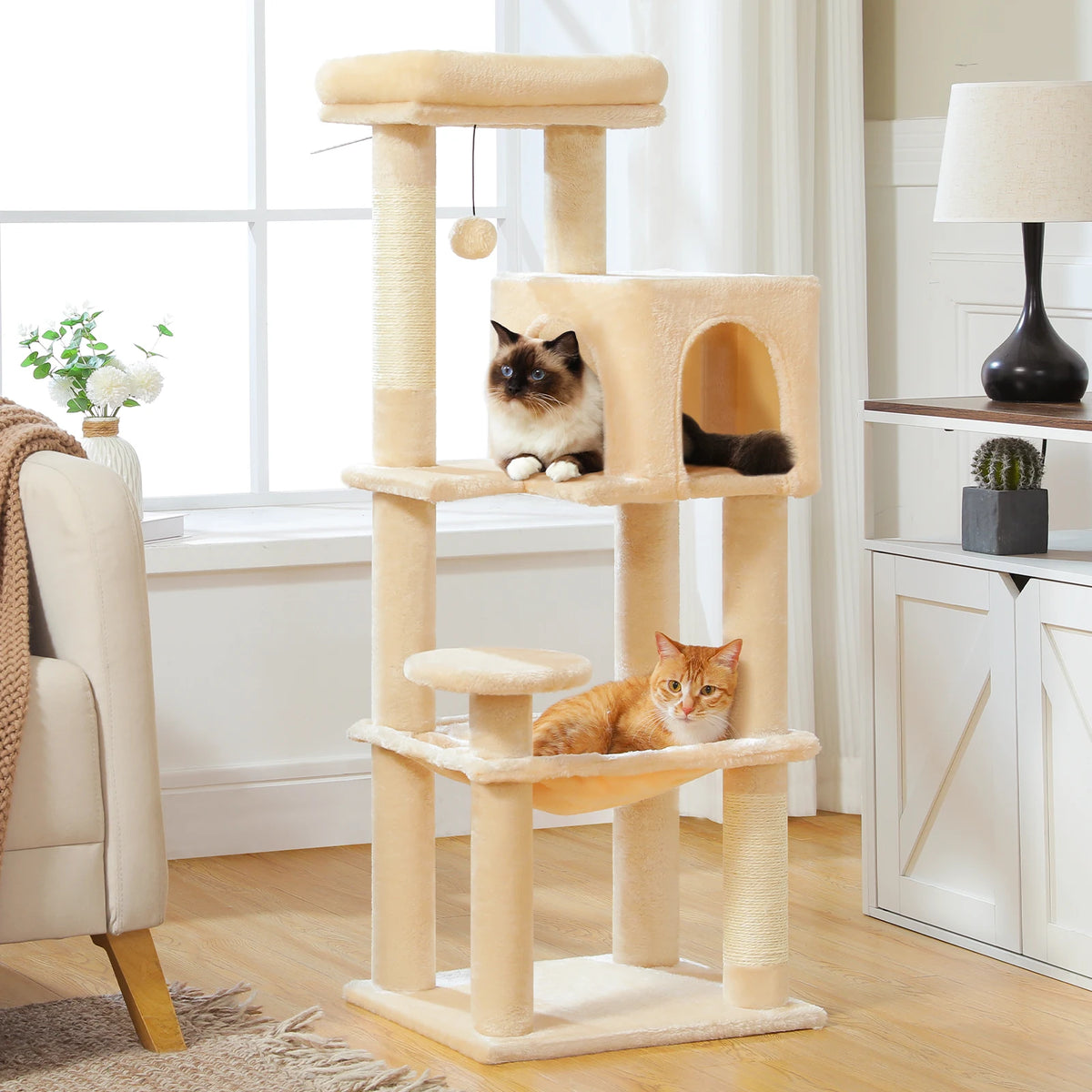 Pequlti Five Level Cat Tower With Sisal Scratching Post