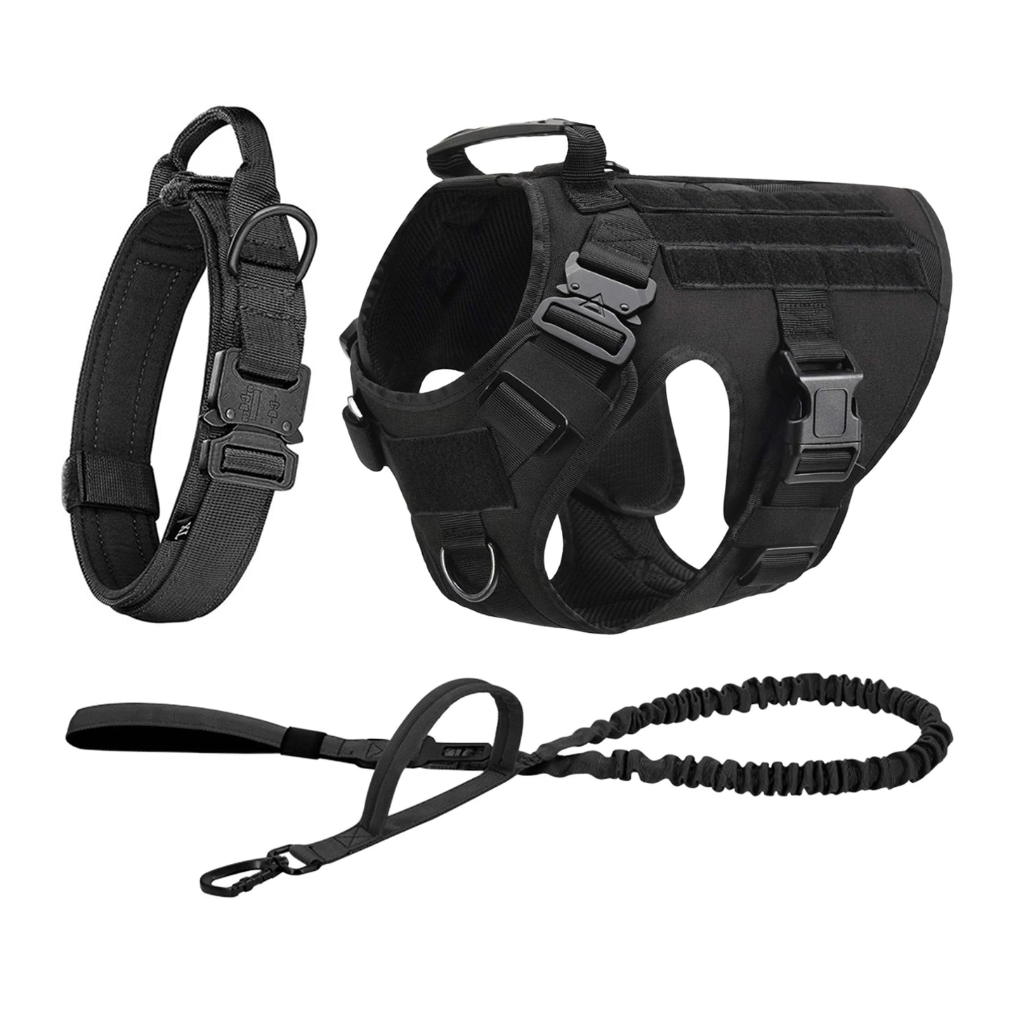 PETRAVEL Tactical Dog Harness With MOLLE Pouches For Medium Large Dogs