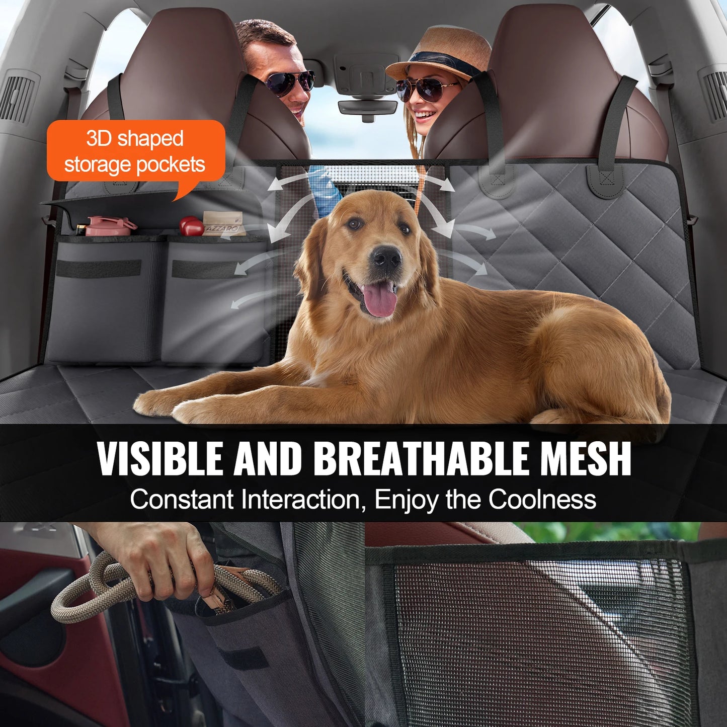 SucceBuy Back Seat Extender For Dogs Waterproof Car Hammock