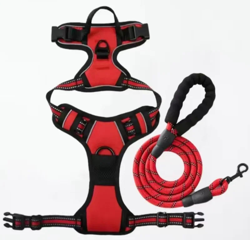 Dog Harness &   Training Leash No Pull Control Adjustable Large Handle Heavy Duty