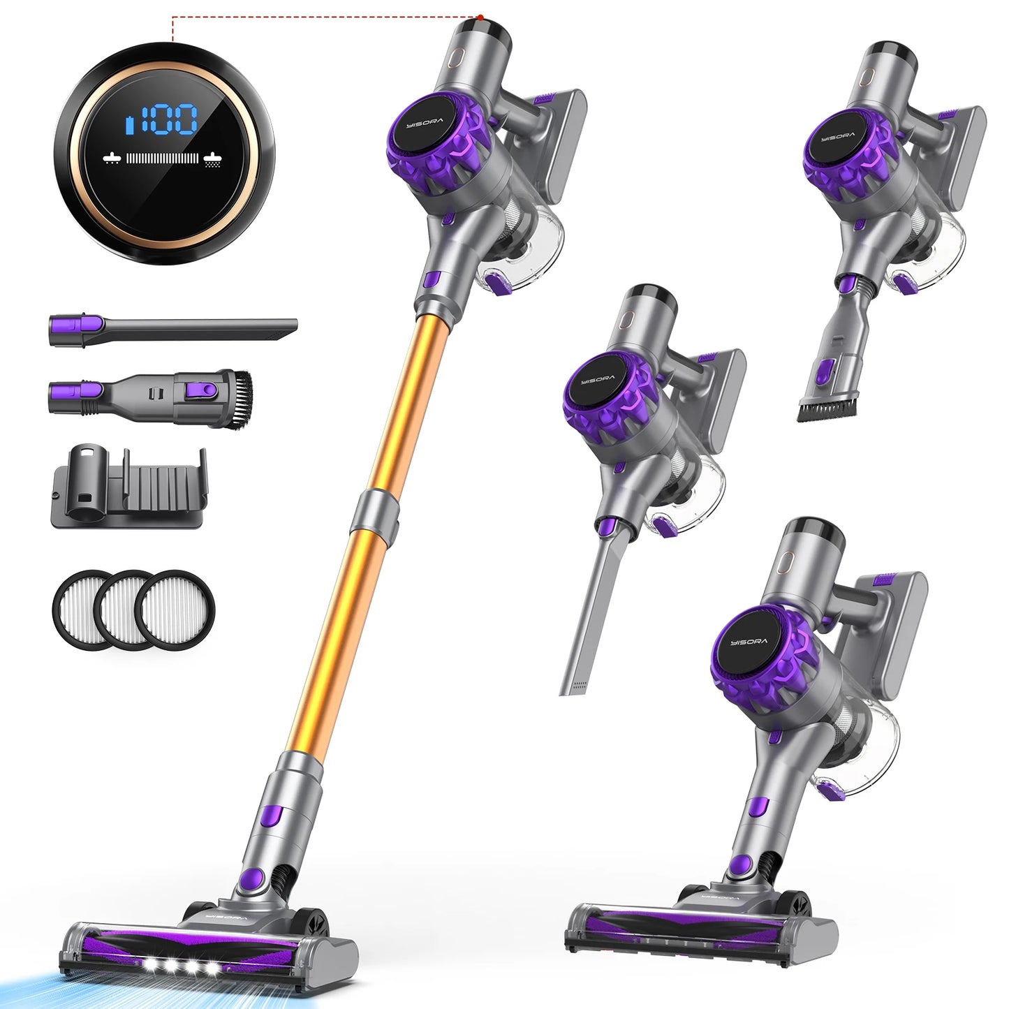 INSE YISORA Cordless Vacuum Cleaner 40Kpa 55 Min Run Time
