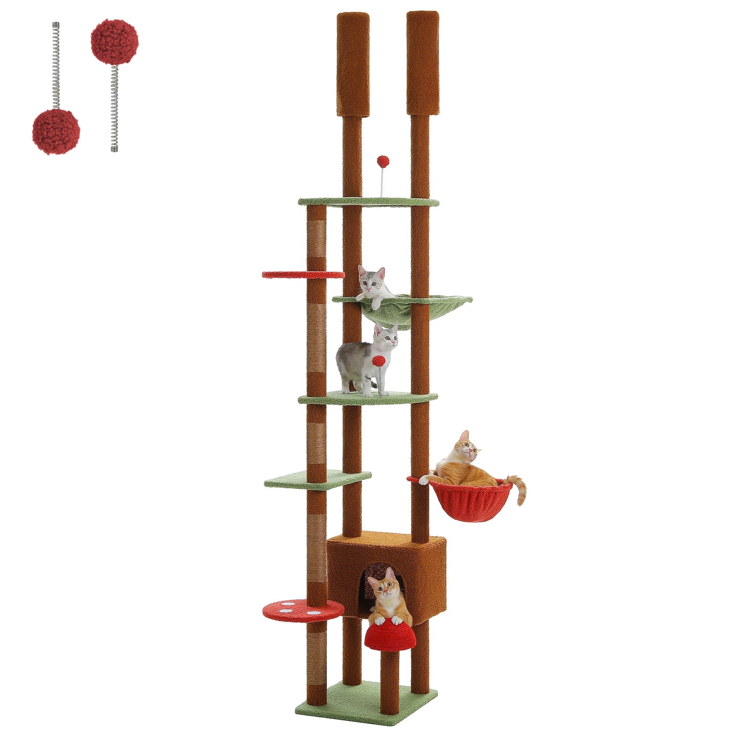 PETEPELA CN Cat Tree Floor to Ceiling Tower With Hammock