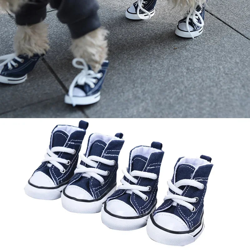 Pet Non Slip Denim Canvas Shoes For Dogs And Cats Universal Outdoor Breathable