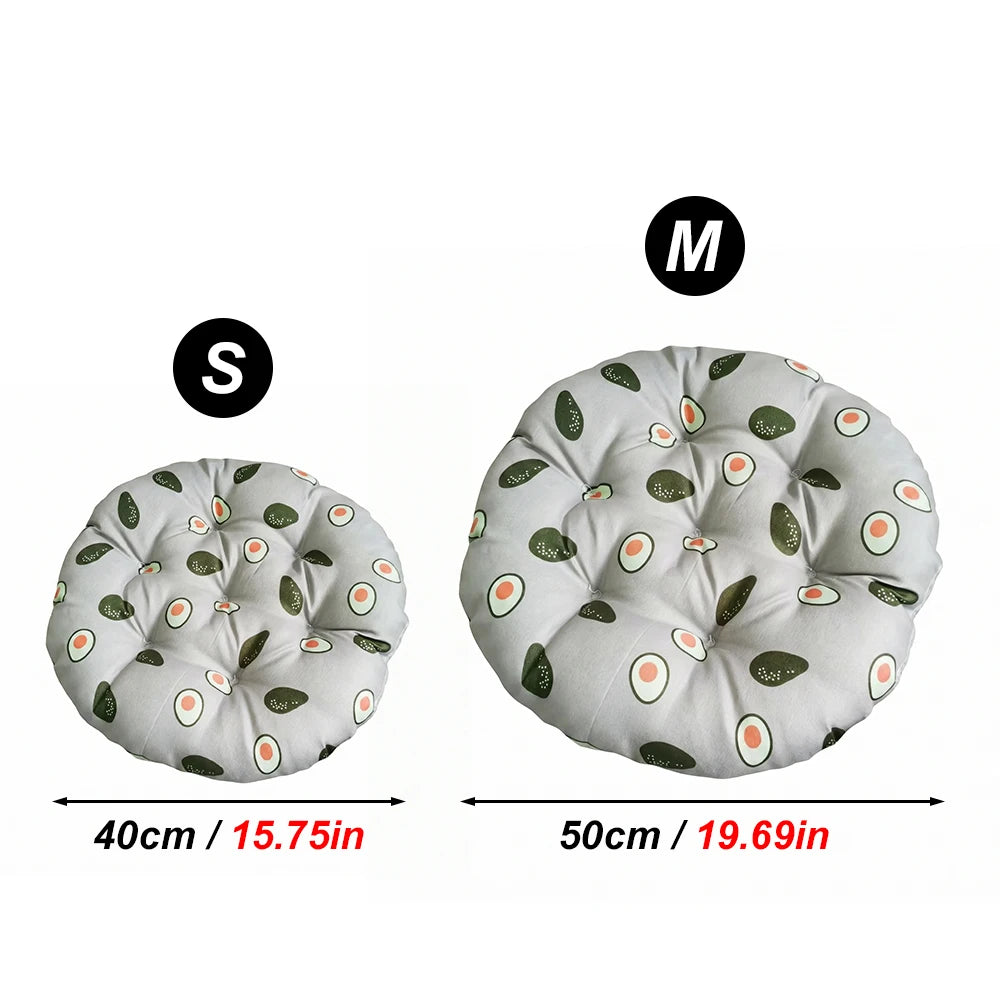 Fruit Print Round Breathable Hamster Bed Cushion Nest For Small Pets