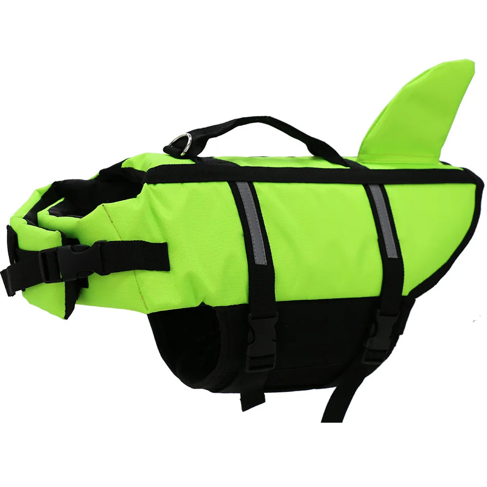Dog Life Jacket With Rescue Handle Reflective Straps For Swimming