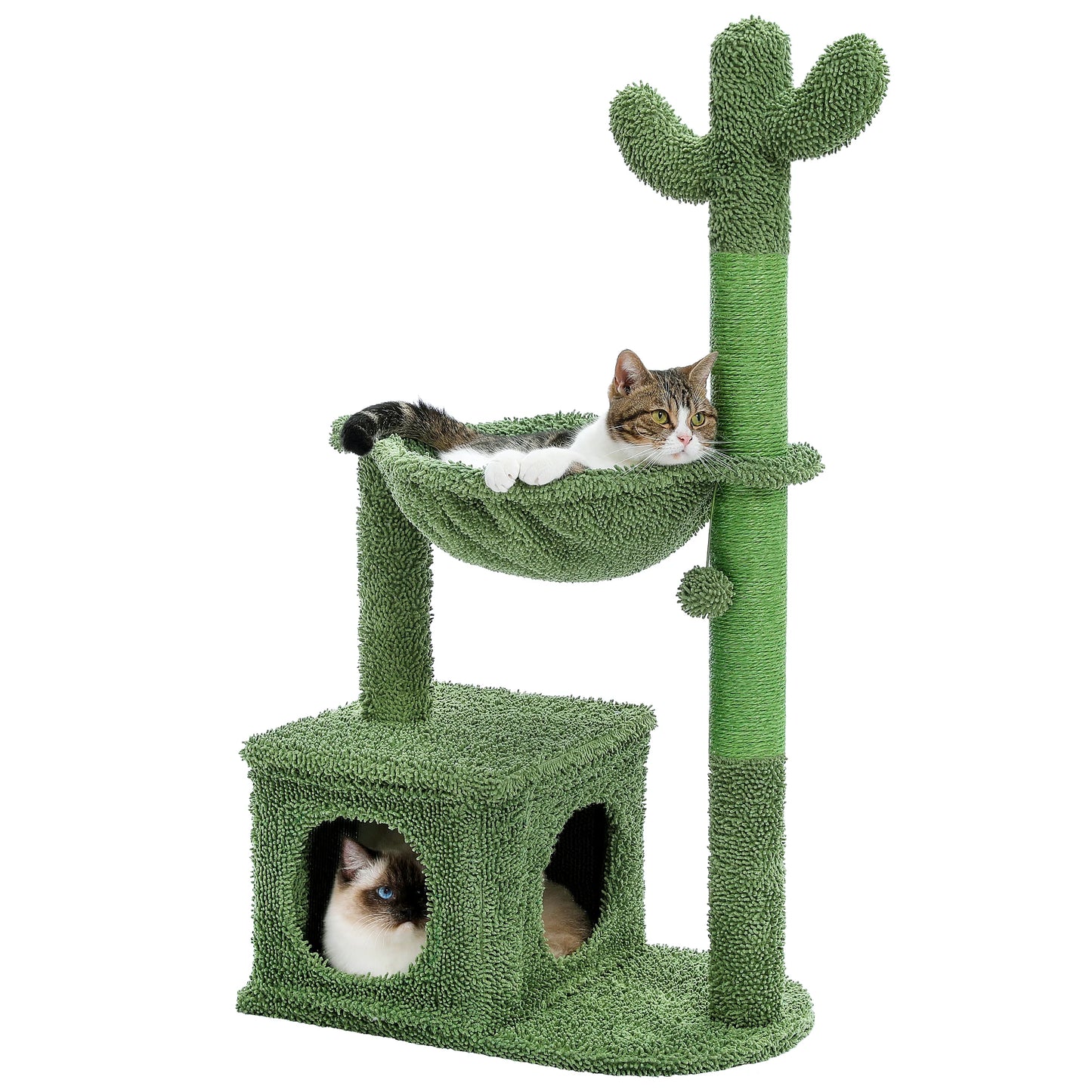PEQULTI Cat Tree With Large Condo Hammock And Scratching Post Indoor
