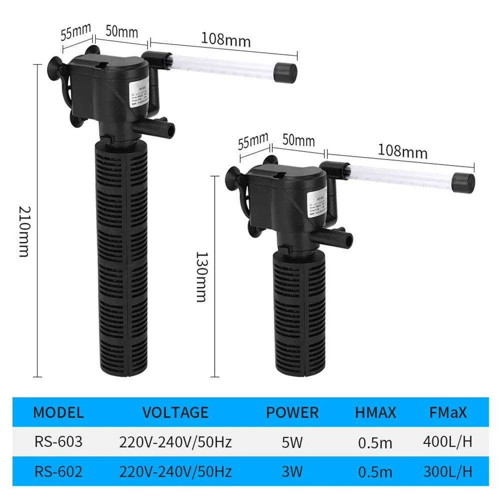 Shunmaii 3 In 1 Silent Aquarium Aeration Pump And Filter