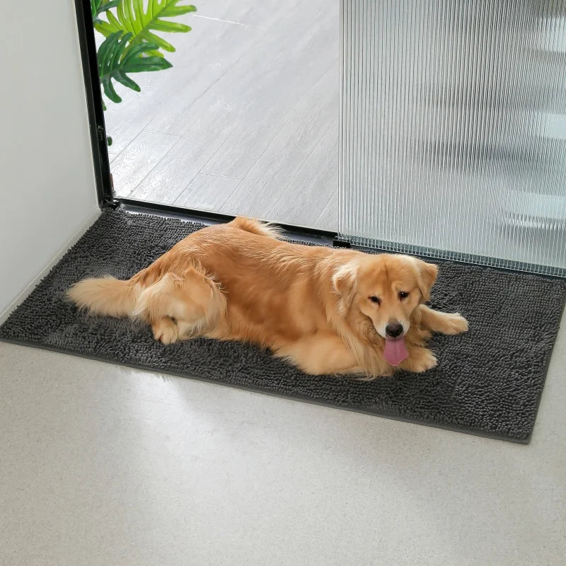 Dog Door Mat Muddy Paws Absorbent Non Slip Washable Microfiber