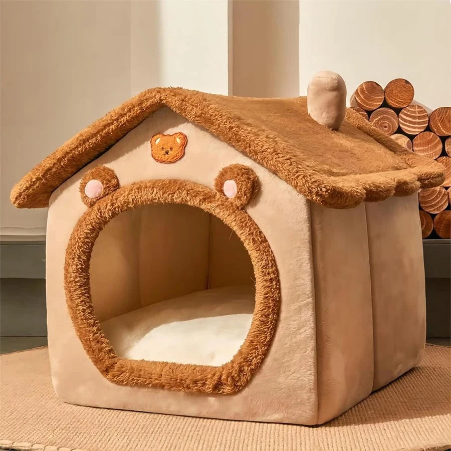 Foldable Pet House Removable Washable Bed for Cats and Small Dogs