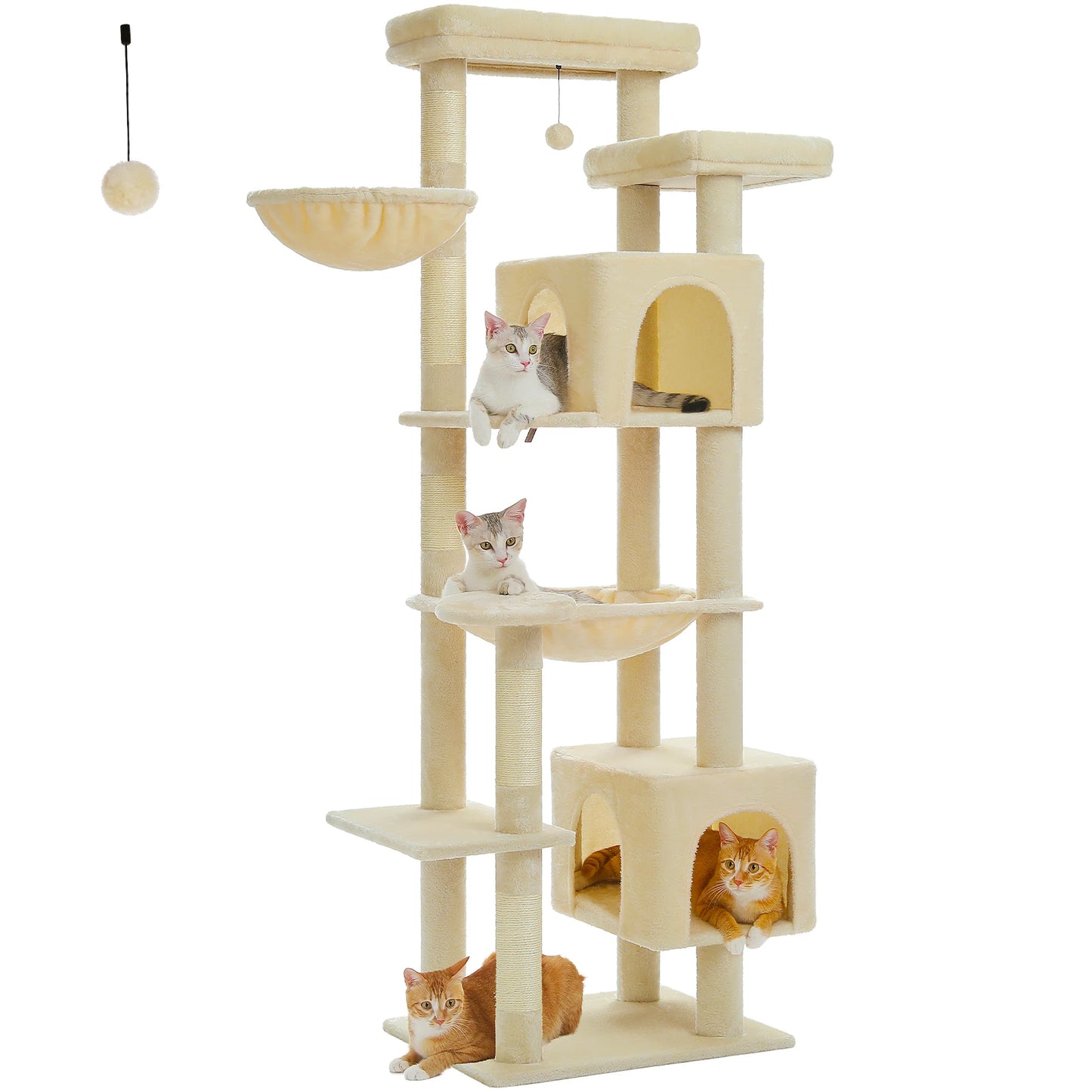 PAWZ Road Cat Tree Tower With Multi Level Plush Condo Scratching Posts