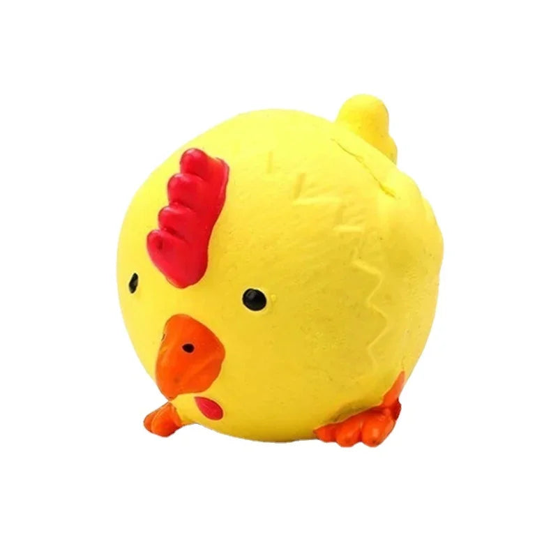 Pet Dog Vocal Squeak Toy Latex Animal Shapes Pig Chicken Cow