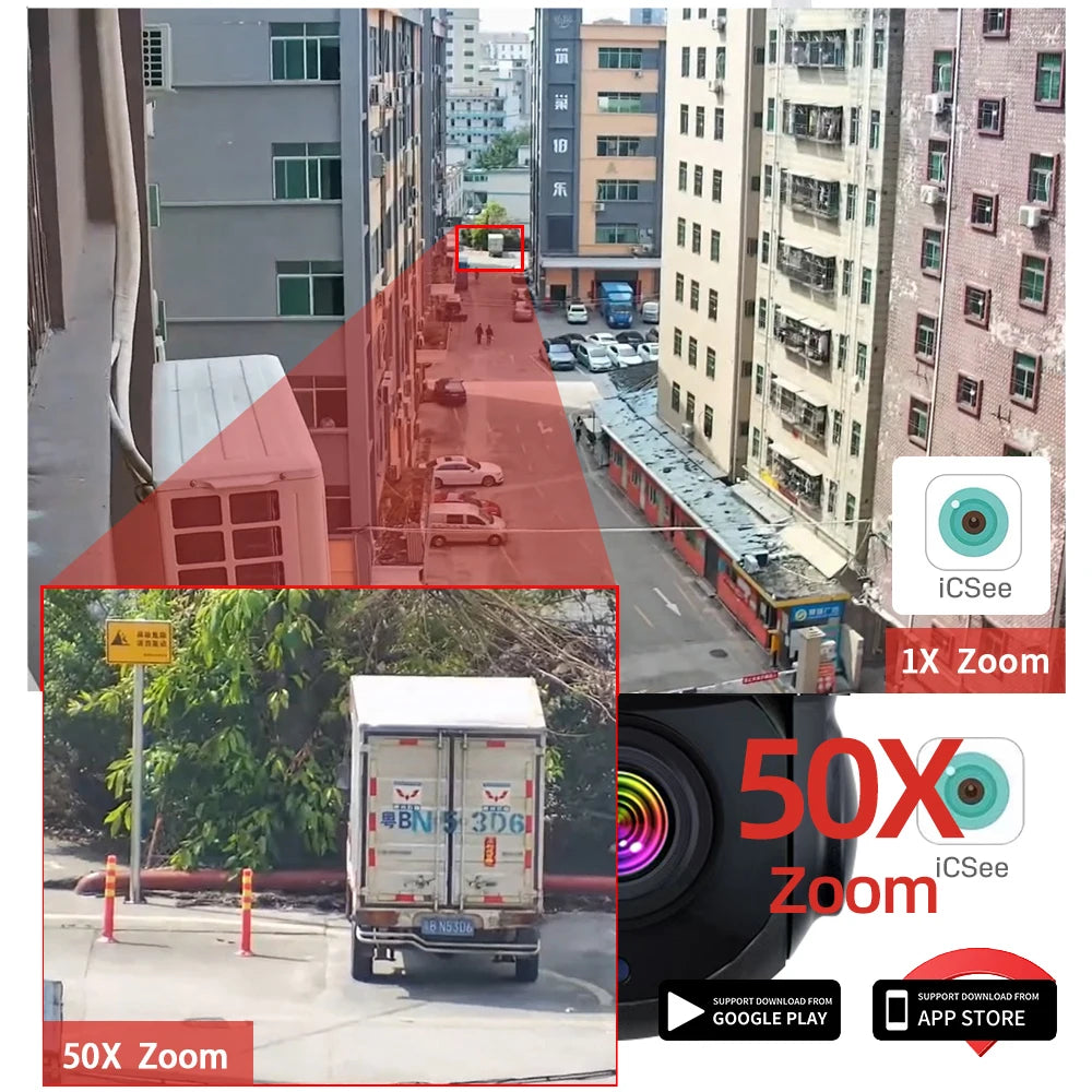 SecureXpert 8MP 4K WiFi PTZ Outdoor IP Dome Camera With AI 50X Zoom