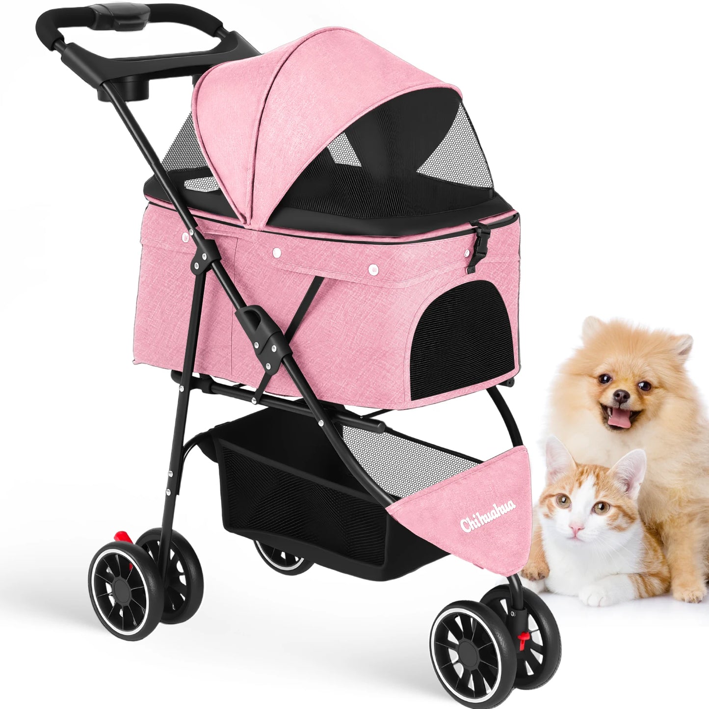 CHIHUAHUA Pet Stroller for Cats and Dogs Portable Foldable Carrier