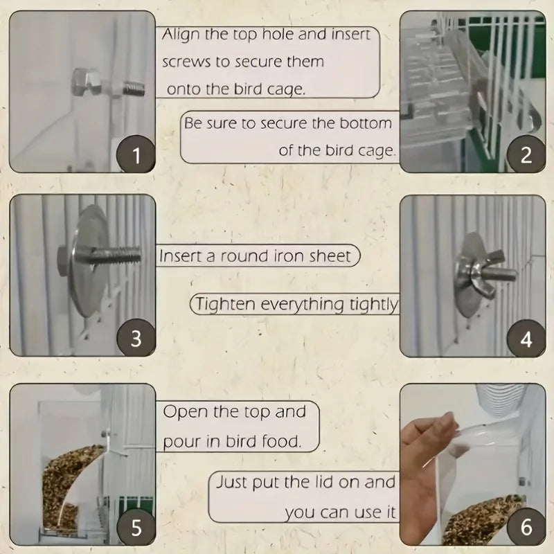 Transparent Automatic Bird Feeder With Anti Splash Shield For Outdoor Use