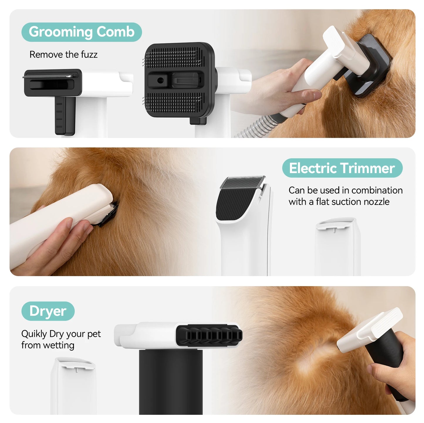 Amicura P1 Pet Grooming Vacuum And Hair Dryer Set