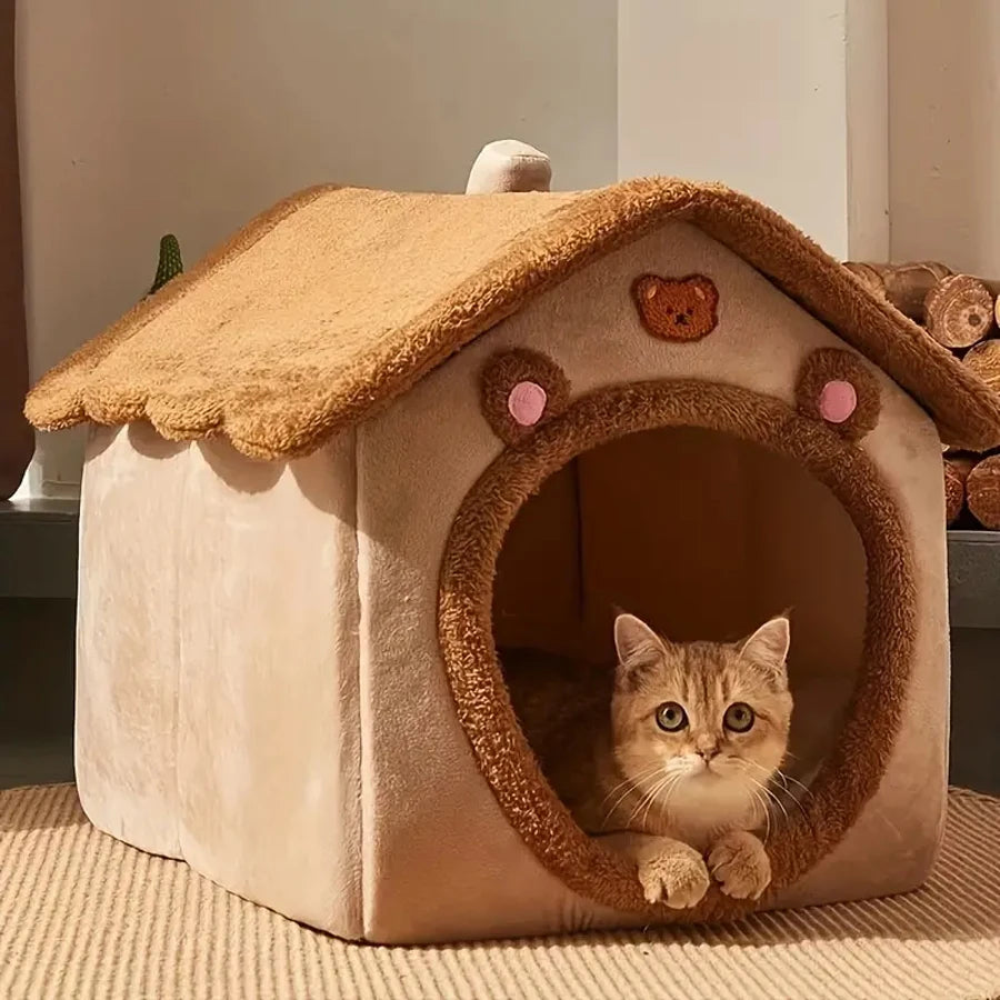 Foldable Pet House Removable Washable Bed for Cats and Small Dogs