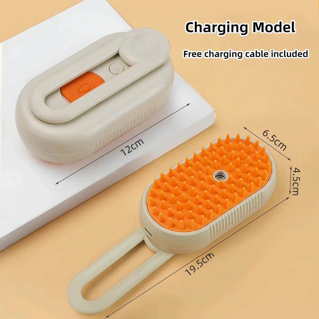 3 In 1 Electric Cat Hair Brush With Steam Spray Massage