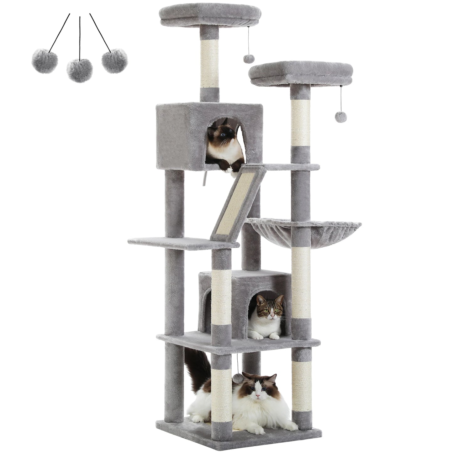PAWZ Road Cat Tree Tower With Multi Level Plush Condo Scratching Posts