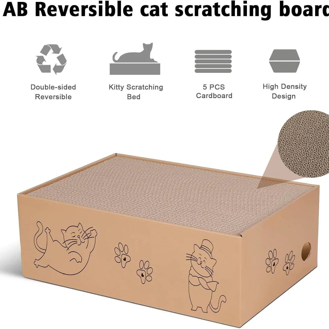CZBNYX Five Pack Corrugated Cardboard Cat Scratch Boards Double Sided