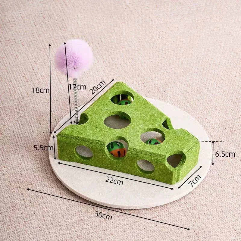 Interactive Cat Toy Maze Puzzle With Bell Balls Felt Tunnel