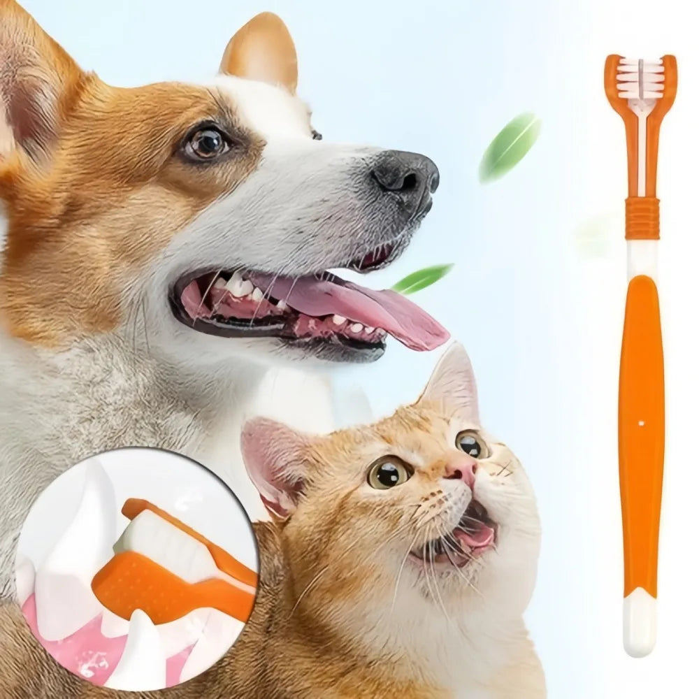 Three Sided Pet Toothbrush For Dogs And Cats Dental Care