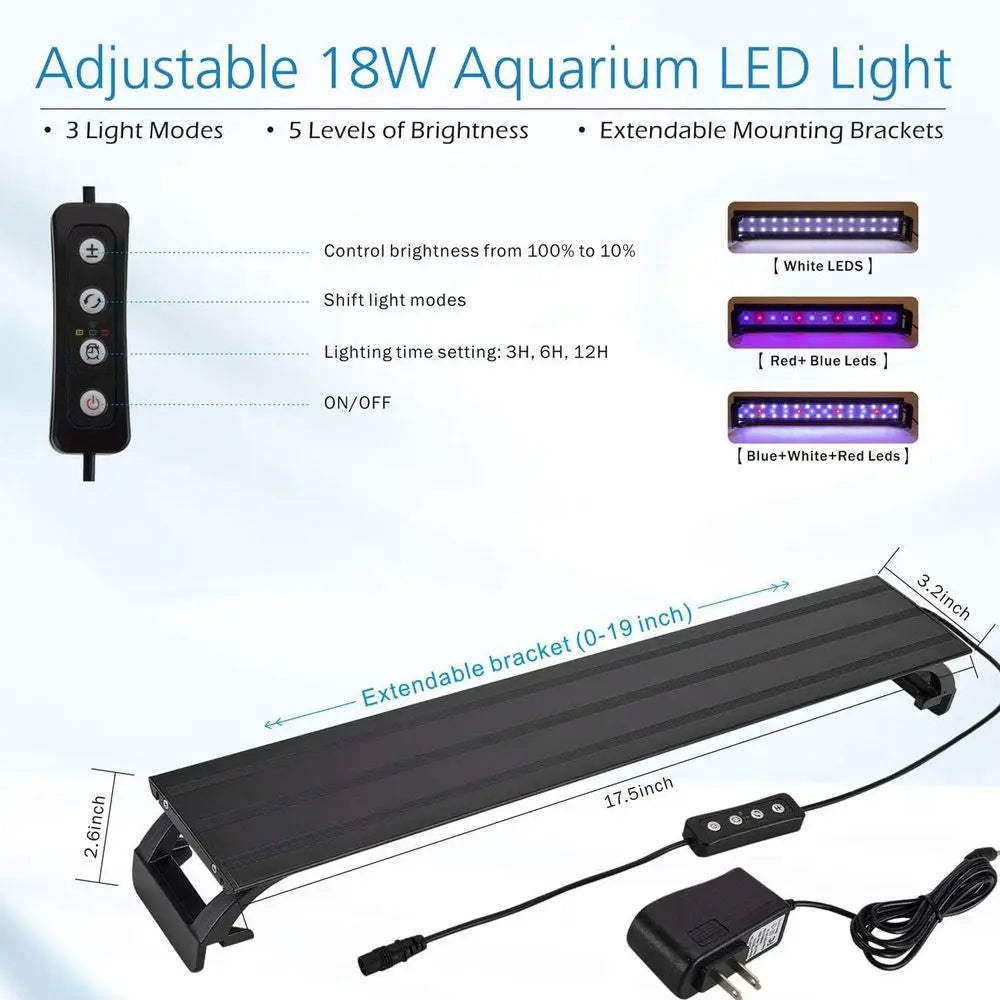 LED Glass Aquarium Starter Kit With 7W Filter Pump And 18W LED Light