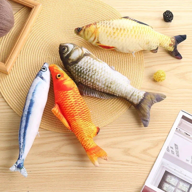 Cat Teasing Toy Simulation Fish Plush Chew Toy For Cats