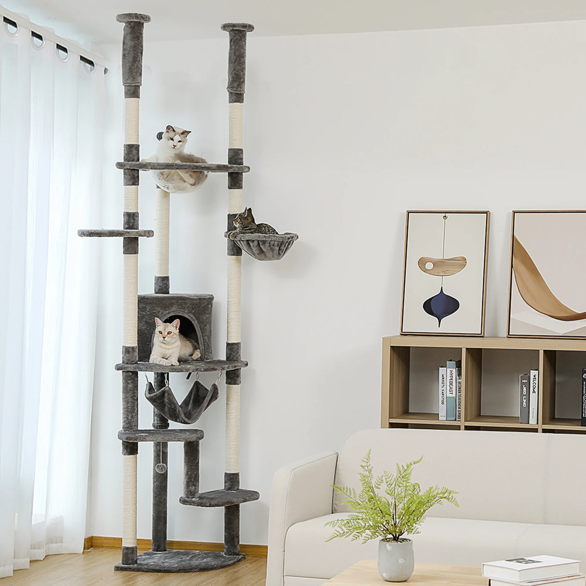 Pawz Road Multi Level Floor To Ceiling Cat Condo Tower