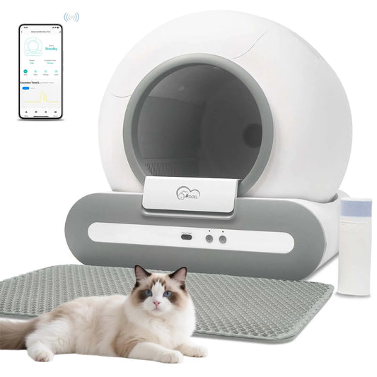 Doel 65L Self Cleaning Cat Litter Box App Control Litter Mat And Bags