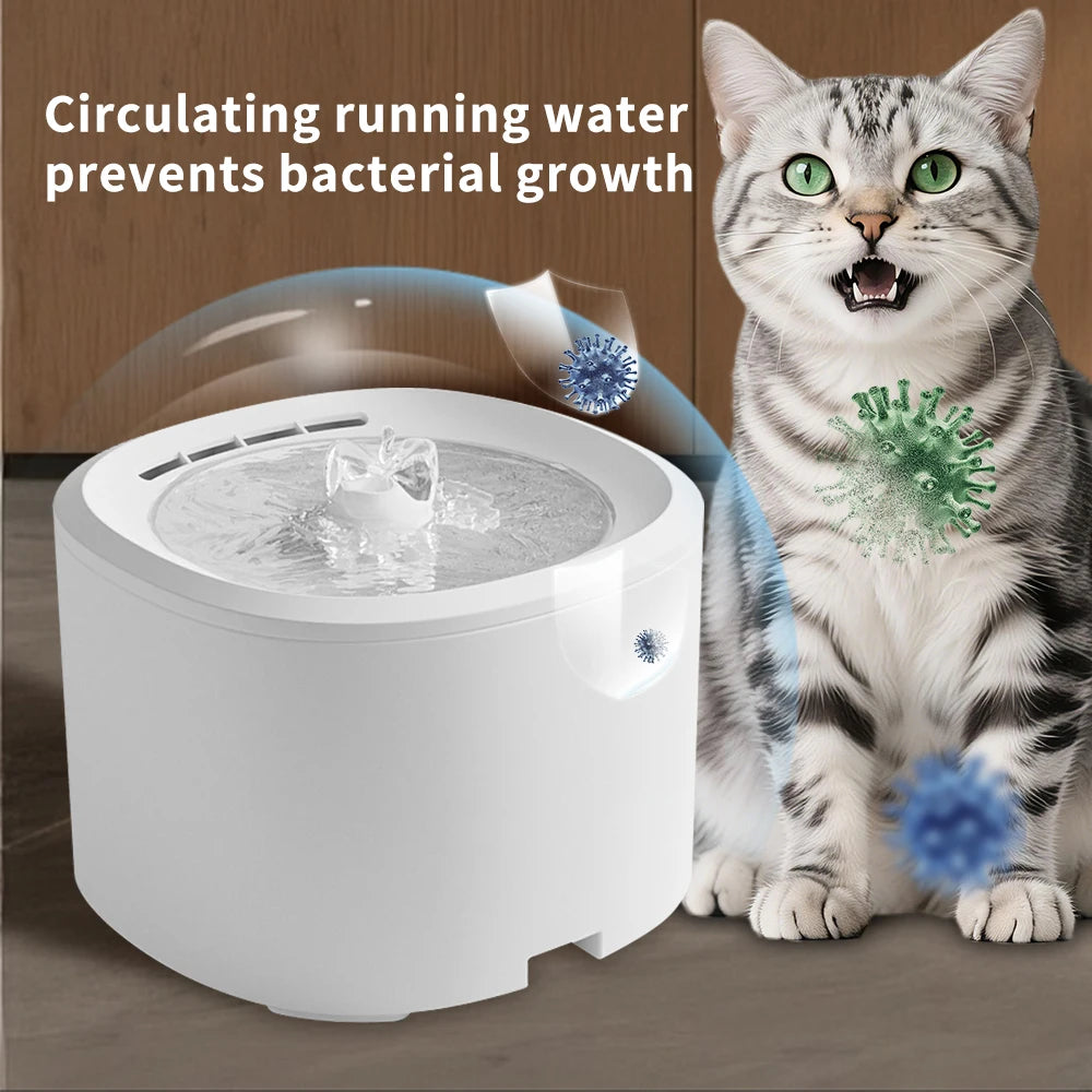 Cat Water Bowls Fountain - USB Powered Quiet Automatic Bowl | Cat Drinking Fountain Water Dispenser - for Kitten Puppy Dog Indoor Home Apartment Living Room Balcony