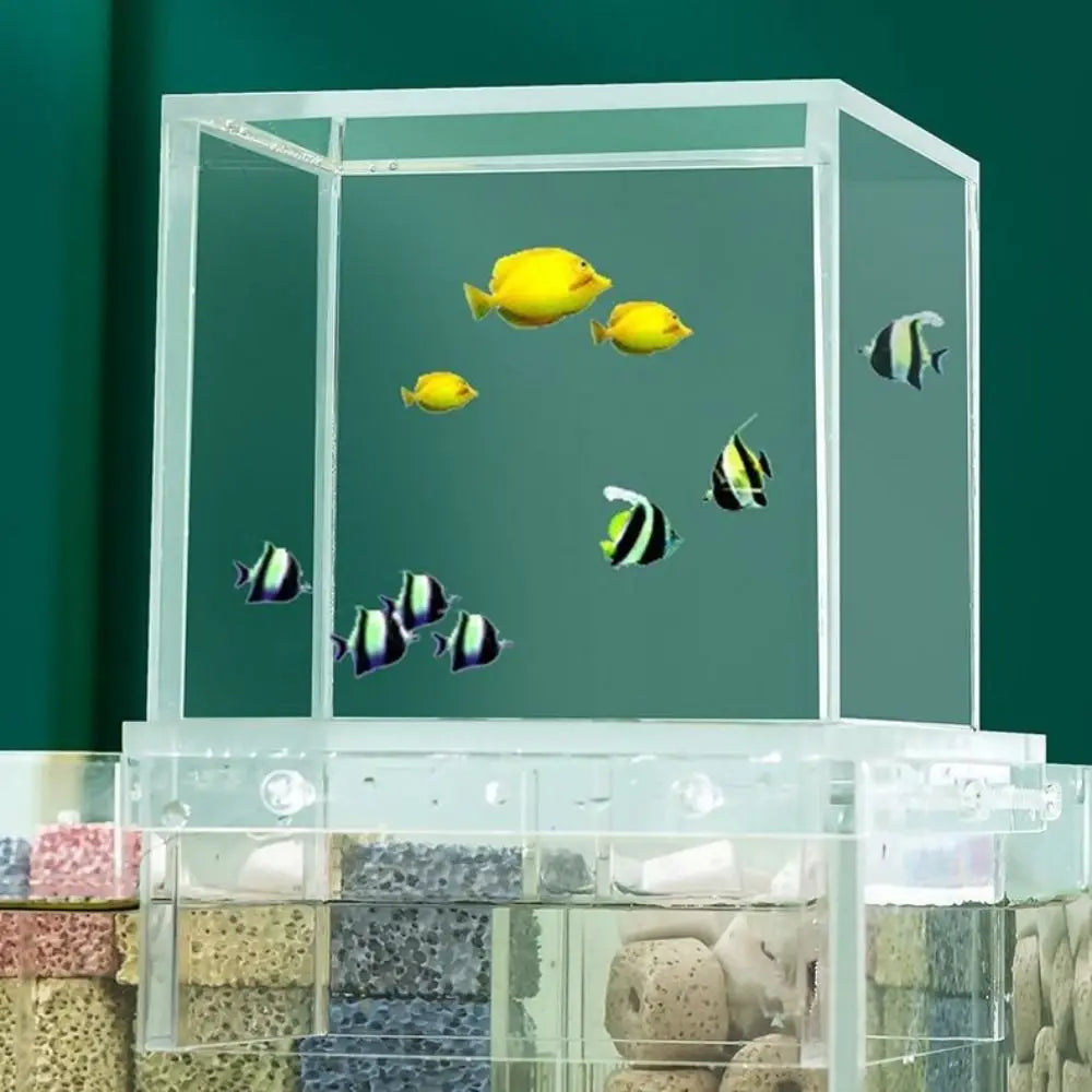 Landscaping Negative Pressure Fish Tank Unique Eye-catching Acrylic Suspended Fish Tank Easy to Install