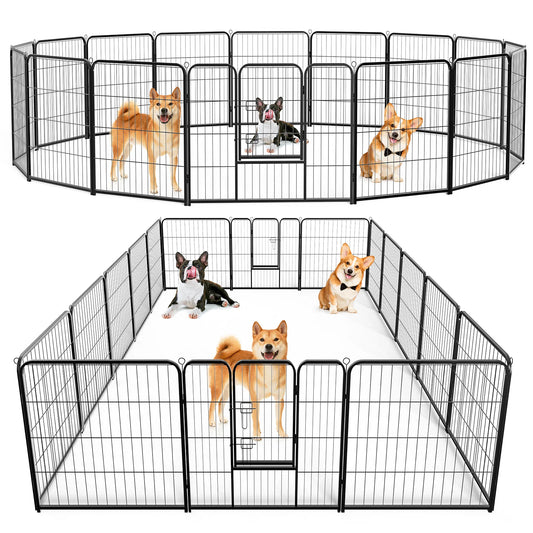 JHK Foldable Metal Dog Playpen And Pet Exercise Fence