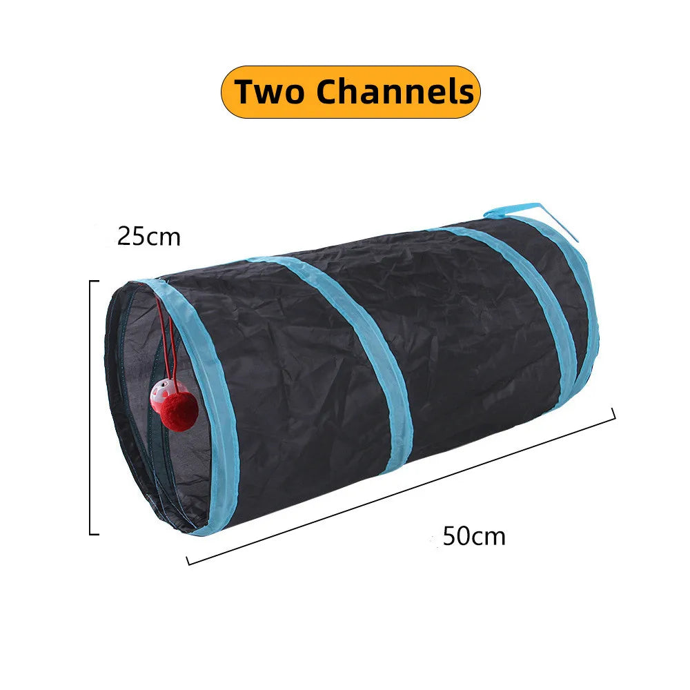 Foldable Cat Tunnel Toy For Indoor Play Breathable Cloth