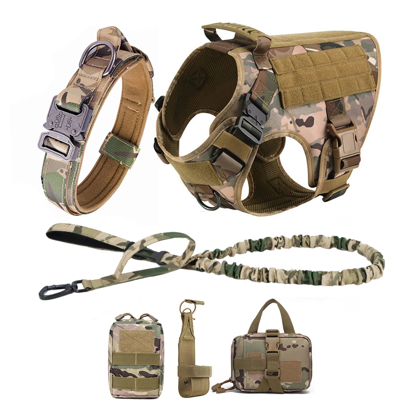 PETRAVEL Tactical Dog Harness With MOLLE Pouches For Training And Walking