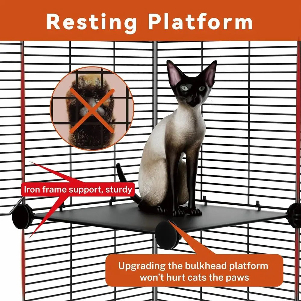 2-Tier Indoor Cat Cage For 1-2 Cats DIY Playpen Crate