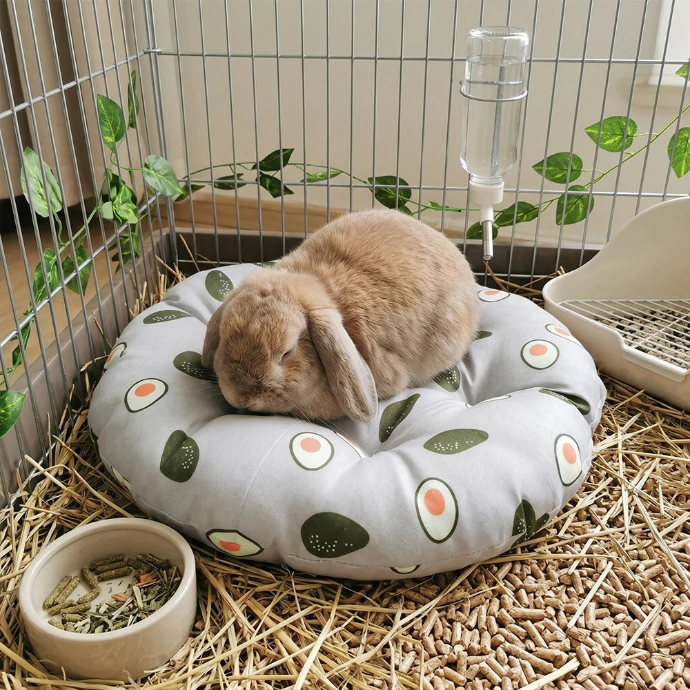 Fruit Print Round Breathable Hamster Bed Cushion Nest For Small Pets