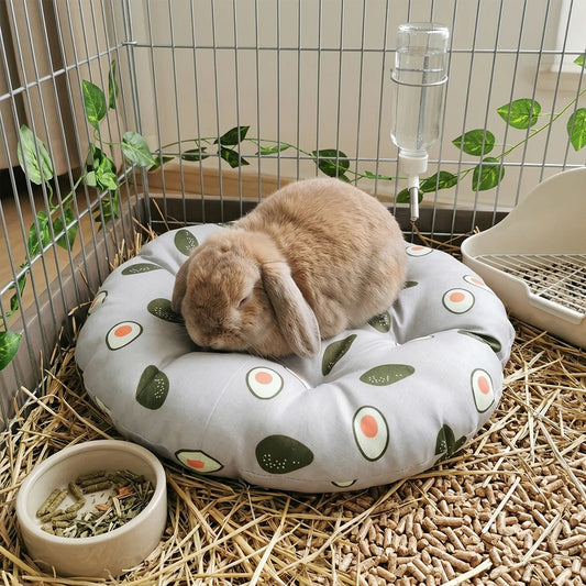 Fruit Print Round Breathable Hamster Bed Cushion Nest For Small Pets