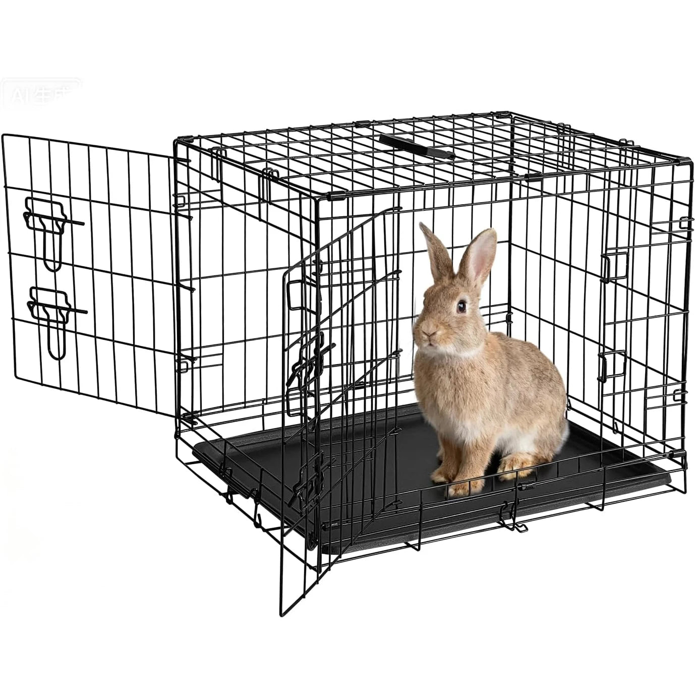 HiMISS Rabbit Cage Portable Folding Carrier With Slide Out Tray
