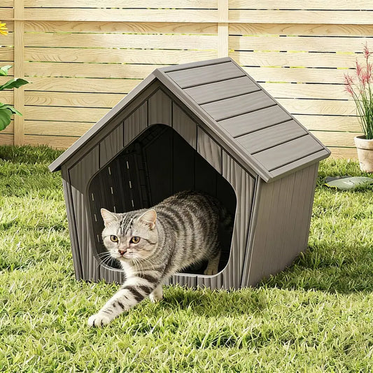 Outdoor Weatherproof Resin Cat House For Outdoor And Indoor Cats