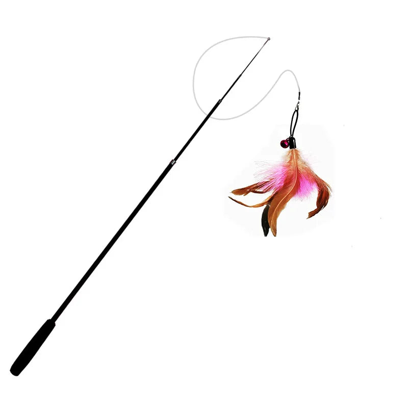 Telescopic Cat Wand With Feather Toy For Boredom Relief