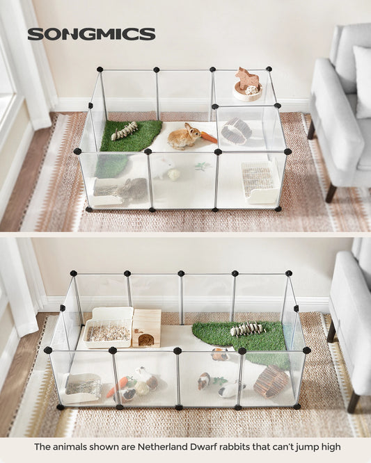 SONGMICS 20 Panels Pet Playpen With Floor Indoor Enclosure
