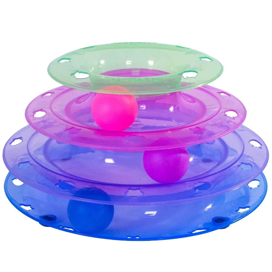 Meowsome Infinity Ball Track for Cats, Figure-8 Shaped, Compatible with 2-in-1 Topper Toys, Blue
